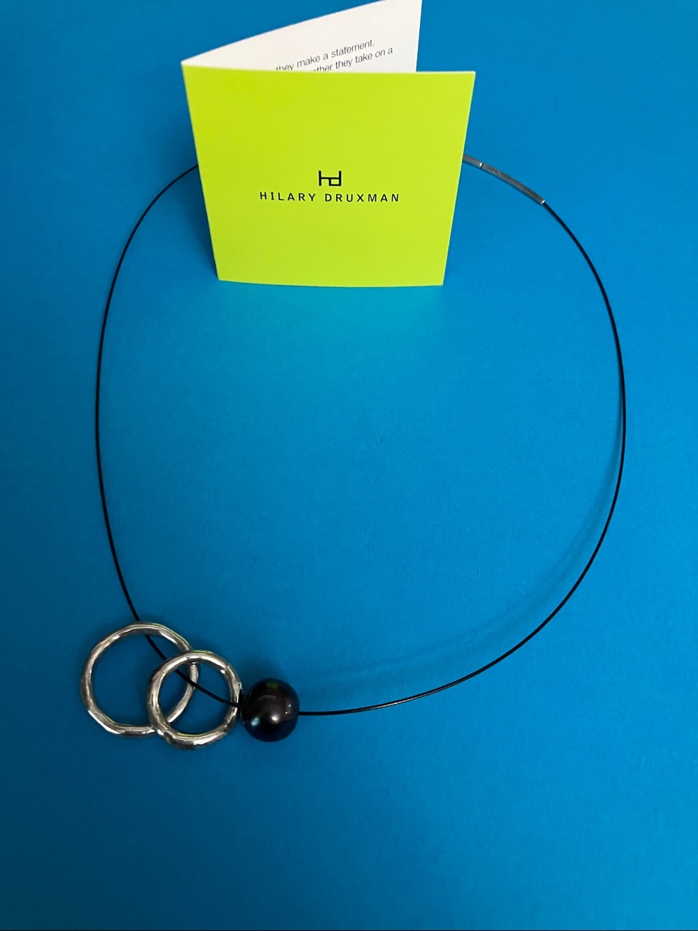 Hilary Druxman timeless silver black handcrafted necklace contemporary